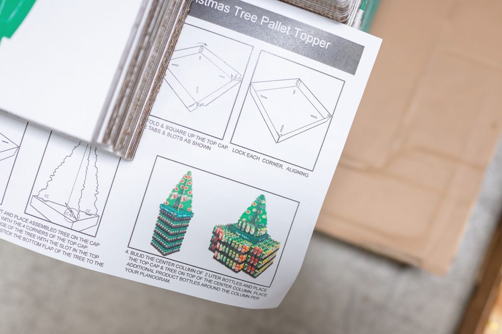 Christmas tree pallet topper assembly instructions printed by Litho Press